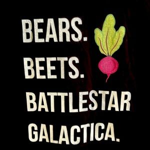 The Office: Bears. Beets. Battlestar Galactica Tee, Sz M